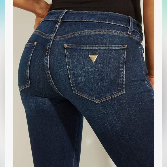 GUESS 29 Dark Blue Power Curvy Mid Rise Skinny Jeans - Picture 5 of 6